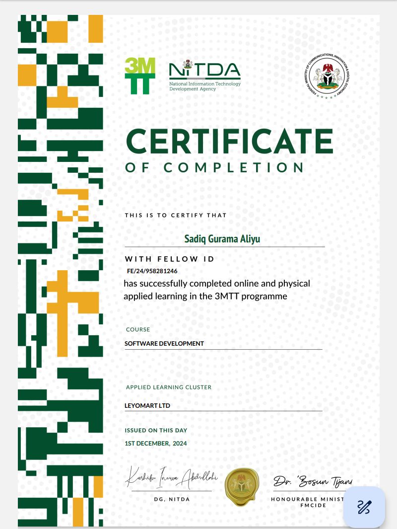 Certificate 1